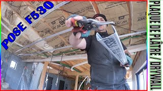 59 👍 Comment poser les fourrures F530 Placo au plafond quelques conseils Pros 😁  DRYWALL [upl. by Cestar]