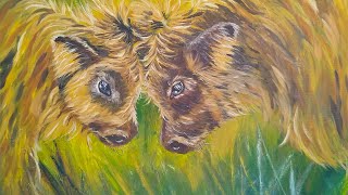 Wildlife Oil Painting  Calves Painting  Oil Painting with Sennelier Rive Gauche [upl. by Rogerio]