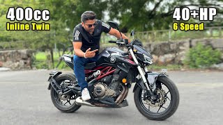 400cc Aggressive Street Naked Sports Bike SRK 400 from QJ Motor India Review [upl. by Aihcsrop603]