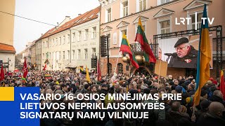 Vasario 16osios minėjimas prie Lietuvos nepriklausomybės signatarų namų Vilniuje  20240216 [upl. by Aiker]