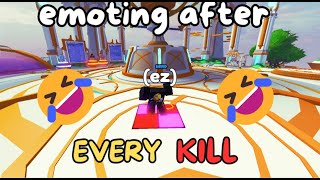 EMOTING After EVERY KILL Roblox Bedwars [upl. by Redan]