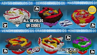 ALL DEVOLOS QR CODES BEYBLADE BURST SURGE APP  ALL WAVES  BEYBLADE BURST APP [upl. by Sorensen718]