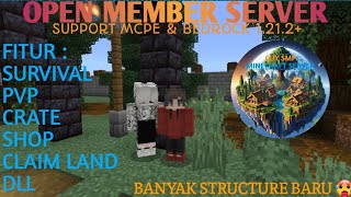 BANYAK STRUCTURE BARU 🥵  OPEN MEMBER SERVER MINECRAFT PE 1212  SKUY JOIN [upl. by Erehc106]