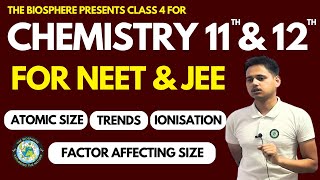 CHEMISTRY CLASS 4 CLASS 11 AND 12  ATOMIC RADIUS AND IONISATION ENTHALPY  TRENDS AND QUESTIONS [upl. by Eustatius]