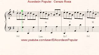 Partitura de Acordeón Cerezo Rosa [upl. by Noirret]