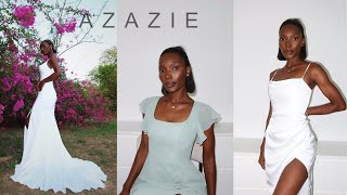 Affordable Wedding and Bridesmaids Dress TryOn Haul with AZAZIE 👰🏾‍♀️ [upl. by Ellehcil]