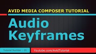 Avid media composer 20  Audio Keyframes [upl. by Nola]