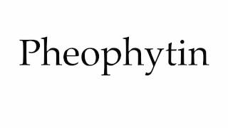 How to Pronounce Pheophytin [upl. by Yecniuq]