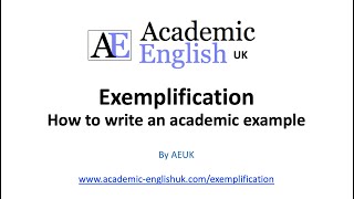 How to write an academic example exemplification [upl. by Llewoh127]