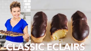 How To Make Classic Eclairs Recipe  Chocolate Ganache [upl. by Moriyama]