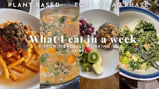 What I eat in a week working 95 Plant based Luteal Phase  Fibroid healing journey [upl. by Eanert209]