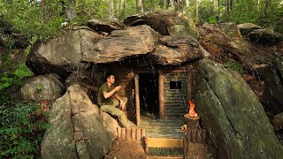 Build an Underground Bushcraft Cave For Survival in The Rain Forest Catch and Cook [upl. by Hasila]