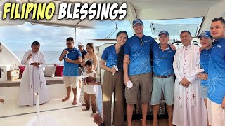 Foreigners RESPECTING Philippines Culture  Boat Blessings amp House Birthday Priest [upl. by Eidod216]