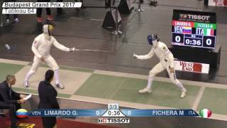 FE M E Individual Budapest HUN Grand Prix 2017 T64 12 green LIMARDO GASCON VEN vs FICHERA ITA [upl. by Publus518]