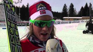 Therese Johaug speaks about classical mass start in Nove Mesto [upl. by Yttak319]