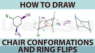 How to Draw Cyclohexane Chair Conformations and Ring Flips [upl. by Bradly]