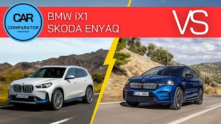 BMW iX1 vs Skoda Enyaq  2024  Detailed Comparison Review [upl. by Bolan309]