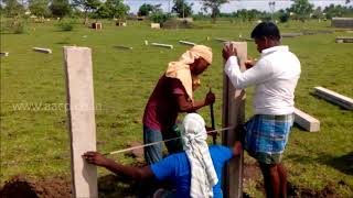 Precast concrete fence post installation [upl. by Notserk]