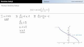 Wyzancz dziedzinę funkcji fx arc cos⁡1x−11 [upl. by Rukna]