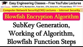 Blowfish Encryption Algorithm in Hindi  SubKey Generation Working Steps [upl. by Assila]