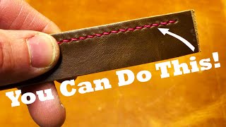 How to Hand Stitch Leather Get Better Fast [upl. by Siskind]