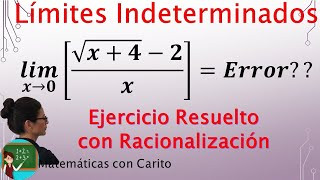 Límite Indeterminado  Ejemplo con Racionalización [upl. by Gina]