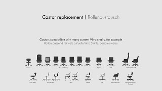 Vitra ID Chair castor replacement  Vitra ID Chair Rollenwechsel [upl. by Pierro]