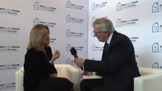 FTTH Conference 2019  Interview with Allison Kirkby President and Group CEO of TDC Group [upl. by Mattox]