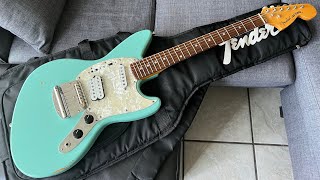 1997 Fender JagStang w500K GunStreet HarnesslSeymour Duncan PUGig Bag  Sonic Blue [upl. by Annoynek]