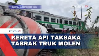 Kereta Api Taksaka Tabrak Truk Molen Masinis Luka [upl. by Maillliw]