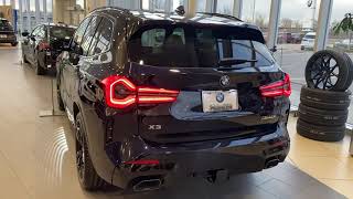 2022 BMW X3 M40i LCI Carbon Black with Oyster Vernasca Lthr [upl. by Eelan]