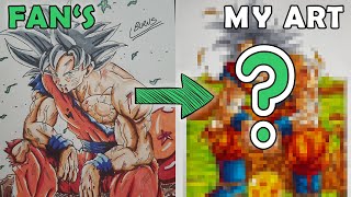 Drawing Goku Ultra Instinct Last One Standing  Redraw fans Drawing [upl. by Notlrac]