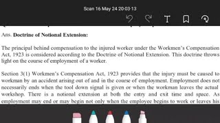 doctrine of notional extension employee compensation act  ballb  bballb  easy explanation [upl. by Behrens]