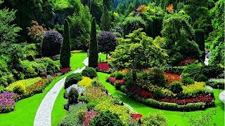 4K HDR Video – Beautiful Flower Garden in Canada The Butchart Gardens [upl. by Rosmunda929]