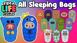 ALL SLEEPING BAGS in Toca Boca  Toca Life World [upl. by Ahsinahs982]