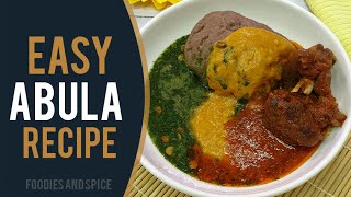 EASY ABULA RECIPE featuring Gbegiri Ewedu Stew and Amala [upl. by Nohs]