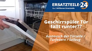 Geschirrspüler Tür fällt runter Constructa CG440V929 Austausch der Türseile  Türfedern  Seilzug [upl. by Devinne]