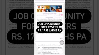 Legal Jobs for Lawyers  Law Officer at IOCL legal legaljobs [upl. by Pfaff]