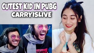 CUTEST KID IN PUBG Mai pighal gaya  Carryislive  Carryminati  Illumi Girl Reaction [upl. by Hannavas]