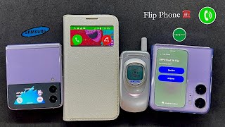 Incoming Call Flip phones OPPO N2 flip  Samsung A800  Samsung Galaxy Z Flip3 amp S4 View Wallet Case [upl. by Kira209]