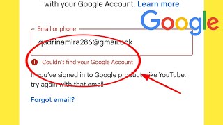 Fix Couldnt find your Google Account Problem Solved [upl. by Naitsirhk]