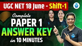 UGC NET Paper 1 Complete Analysis  UGC NET Paper 1 Answer Key 2024  18 June Shift 1  JRFAdda [upl. by Cadman648]