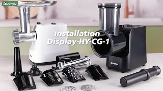 Huanyu Electric Cheese Grater All in One Meat Grinder Installation Video [upl. by Yffub392]