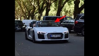 Supercars Düsseldorf 2018 12  Roman Bürki in his AUDI R8 V10 Spyder  Huracan Performante amp More [upl. by Mehalek]