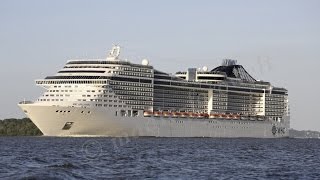 MSC Splendida auf der Elbe auslaufend Hamburg [upl. by Lunna]