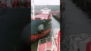 Berthing Ship Tug pushing Merchant Navy [upl. by Enirrok]