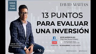 13 puntos para evaluar una inversión Master class The Financial [upl. by Bauske]