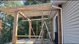 Building a Screened In Porch DIY over an existing deck [upl. by Amlez]