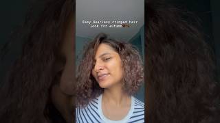 Easy Heatless crimped hair tutorial for fall🤎🍂hairtutorialhairstylehairstyleshortsviralshorts [upl. by Nayrbo]