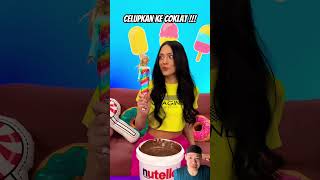 Celup ke coklat challenge icecream mukbang satisfying chocolate viralvideo foryou funny [upl. by Orimar242]